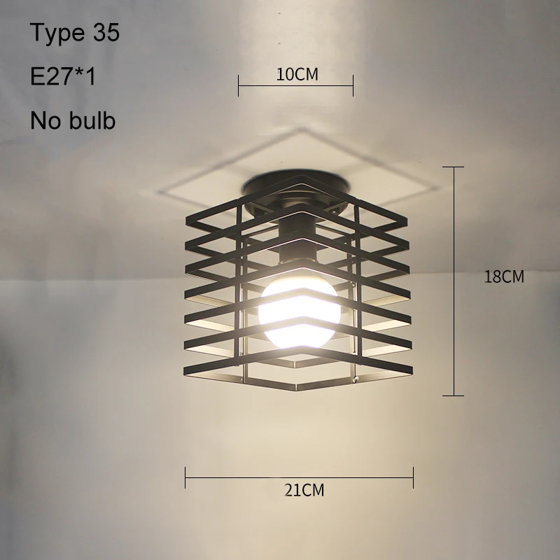 Современный потолочный светильник, светодиодный потолочный светильник, винтажный плафон, клетка, плафонье, хрустальная лампа для столовой, кухни, Lampara Techo - Цвет корпуса: Type 35 no bulb