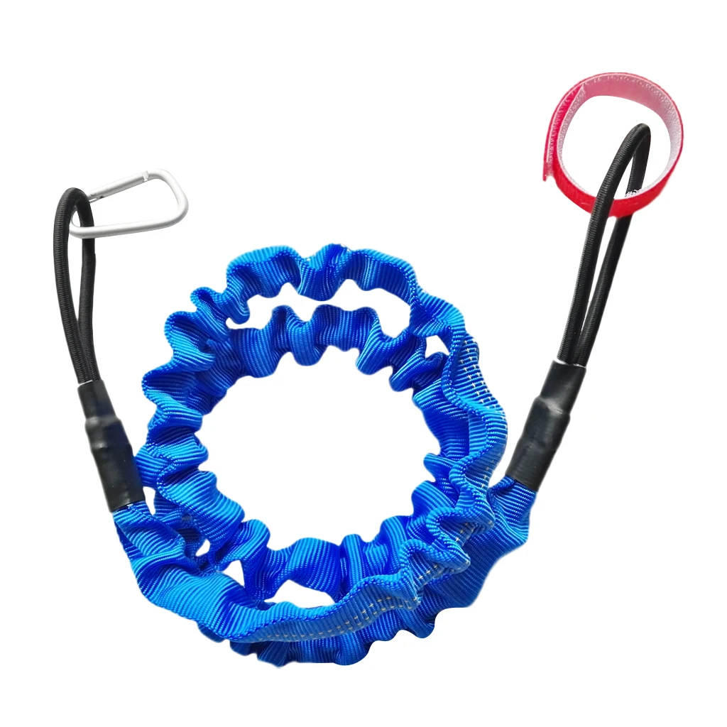 Durable Elastic Coiled Kayak Paddle Leash Tie Rope Bungee Safety