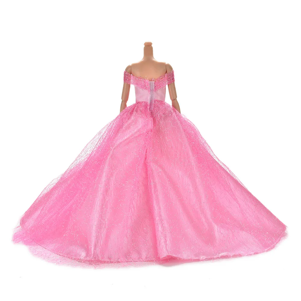 Hot Sale 7 Colors Available High Quality Handmake Wedding Princess Dress Elegant Clothing Gown For for Barbie Doll Dresses
