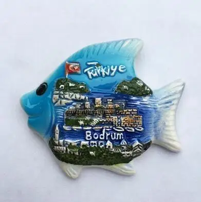 Turkey Fridge Magnet Tourist Souvenirs Aegean Kusadasi Alanya Fethiye Turtle Fish Dolphin Butterfly Slipper Refrigerator Magnets - Image 3