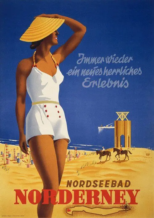Nordseebad Norderney Beauty немецкий y Travel Ad View фон Настенная картина Декор для дома | Дом и сад