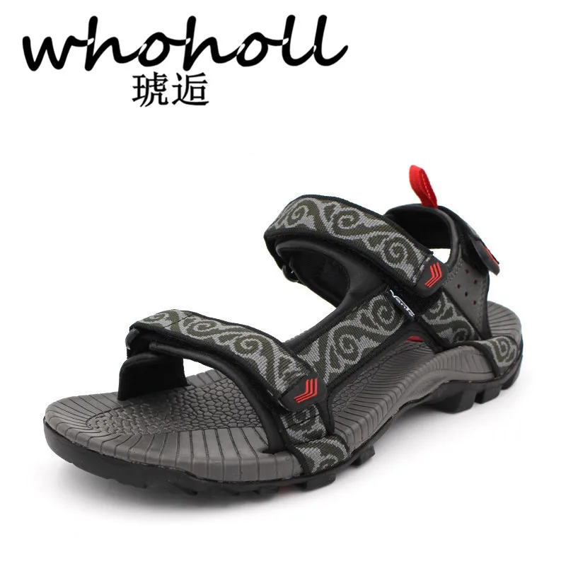 Prix WHOHOLL Mens Sandales En Cuir PU sandales extérieur Beach chaussures casual hommes d été de Haute Qualité En Cuir Sandales chaussure homme