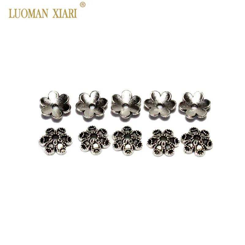 

Wholesale Silvery 6 Petals Flower Bead Caps Jewelry Findings DIY Bracelet Necklace Accessories For Jewelry Making 10 mm