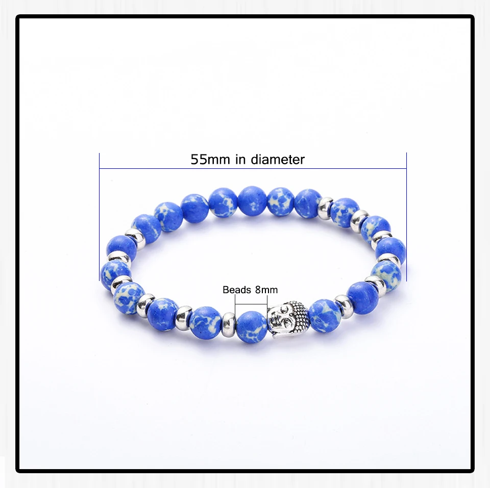 New Fashion Selection Stone Handmade Couple Eaded Bracelet Energy Buddhas Head Chakra Bracelets Male And Female Aura Buddha (3)