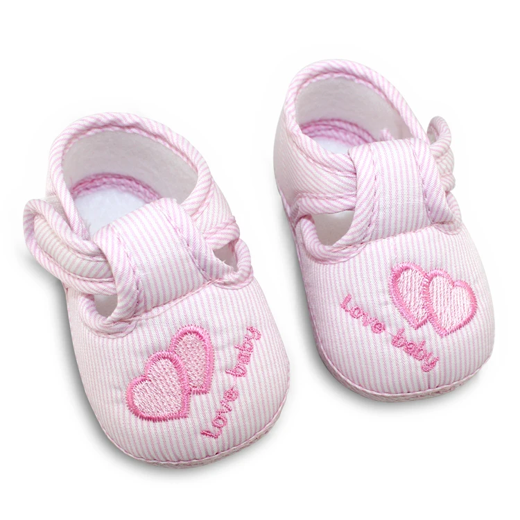 Милая детская обувь малыша первые ходоки хлопок мягкая подошва дети младенческой обувь новорожденных нескользящая обувь