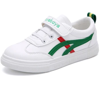 

Boys Running Shoes Rubber Non-slip Leather Kids Sneakers Footwear Children Sport Shoes Outdoor Girls Walking Shoes White Unisex