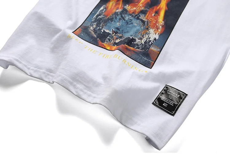 Летние мужские футболки в стиле хип-хоп, футболка с коротким рукавом, повседневные хлопковые топы, модная уличная футболка, огненный хипстер