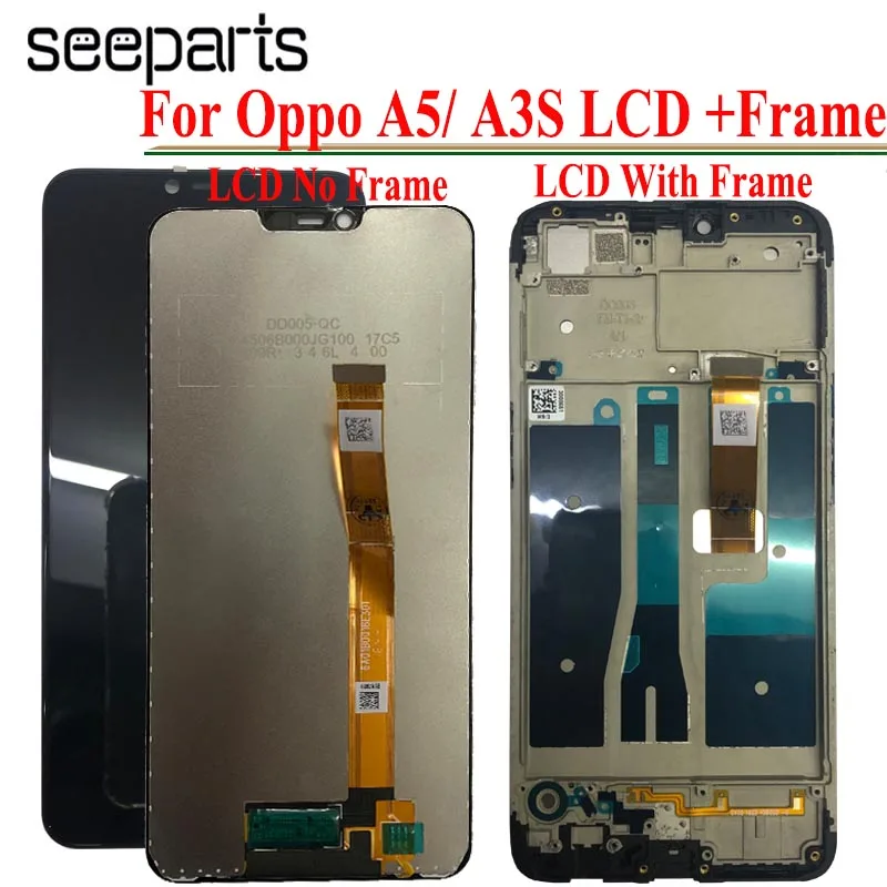 ЖК-дисплей 6 2 дюйма для OPPO A3S CPH1803 сенсорная панель дигитайзер датчик с рамкой в