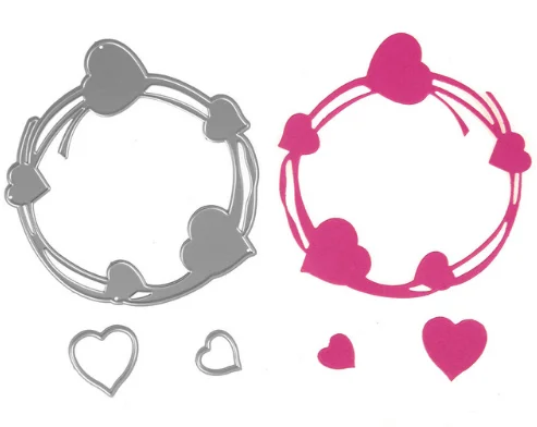 

Swovo Heart Frame Wreath Knife Mold Embossing Die Metal Cutting Dies DIY Scrapbooking Paper Album Invitation Card Embossing Die