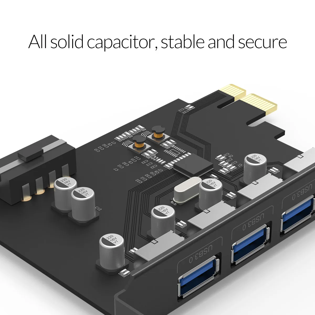 ORICO 4 порта USB3.0 PCI-E Riser Host контроллер карты 3,0 адаптер для USB 3,0 концентратор PCI-E расширитель карты Поддержка Windows, Mac OS