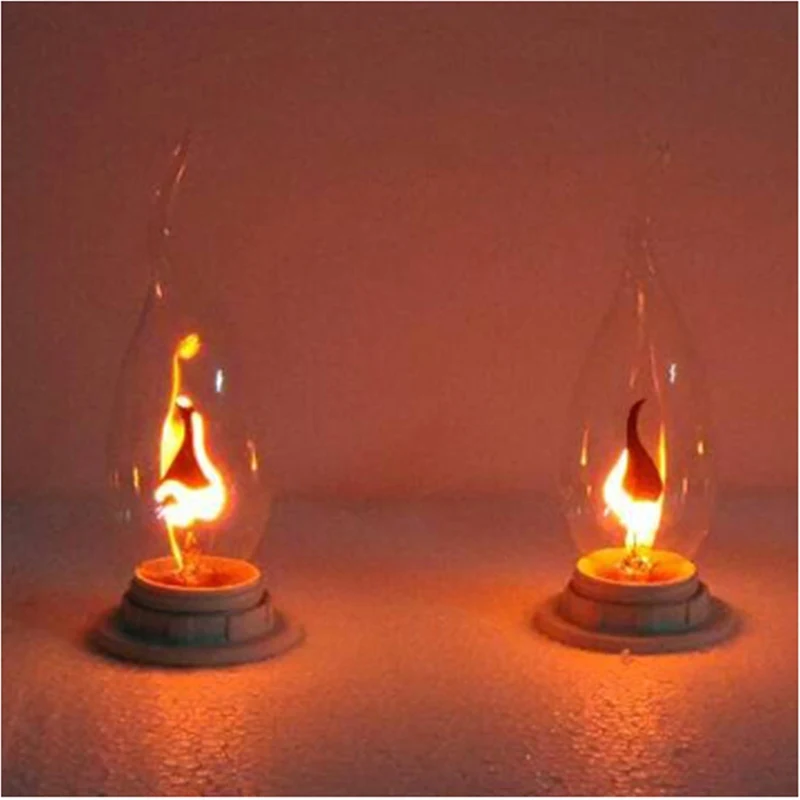 E14 3 Вт, винтажный подвесной светильник в стиле ретро, лампа Эдисона, лампа накаливания в форме свечи, лампа накаливания, теплый белый желтый светильник ing AC220V