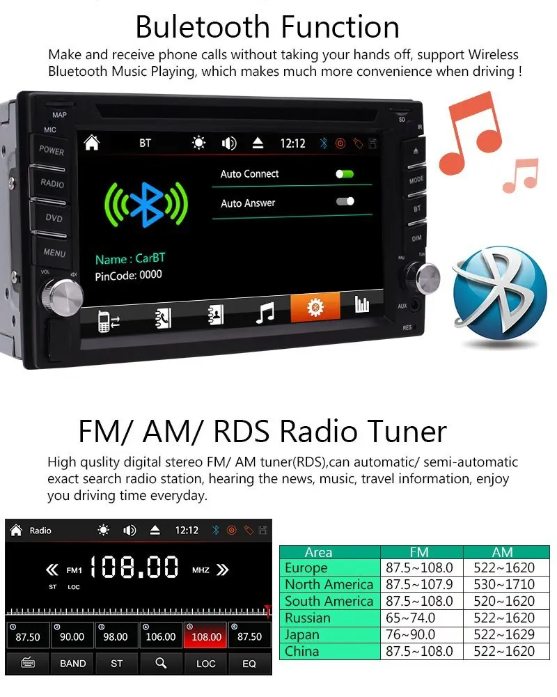 Car audio Cassette recorder player Stereo Radio 2 Din Car DVD Video Player Bluetooth GPS Navigator Map USB SD+Free Backup Camera Car audio Cassette recorder player Stereo Radio 2 Din Car DVD Video Player Bluetooth GPS Navigator Map USB SD+Free Backup Camera
