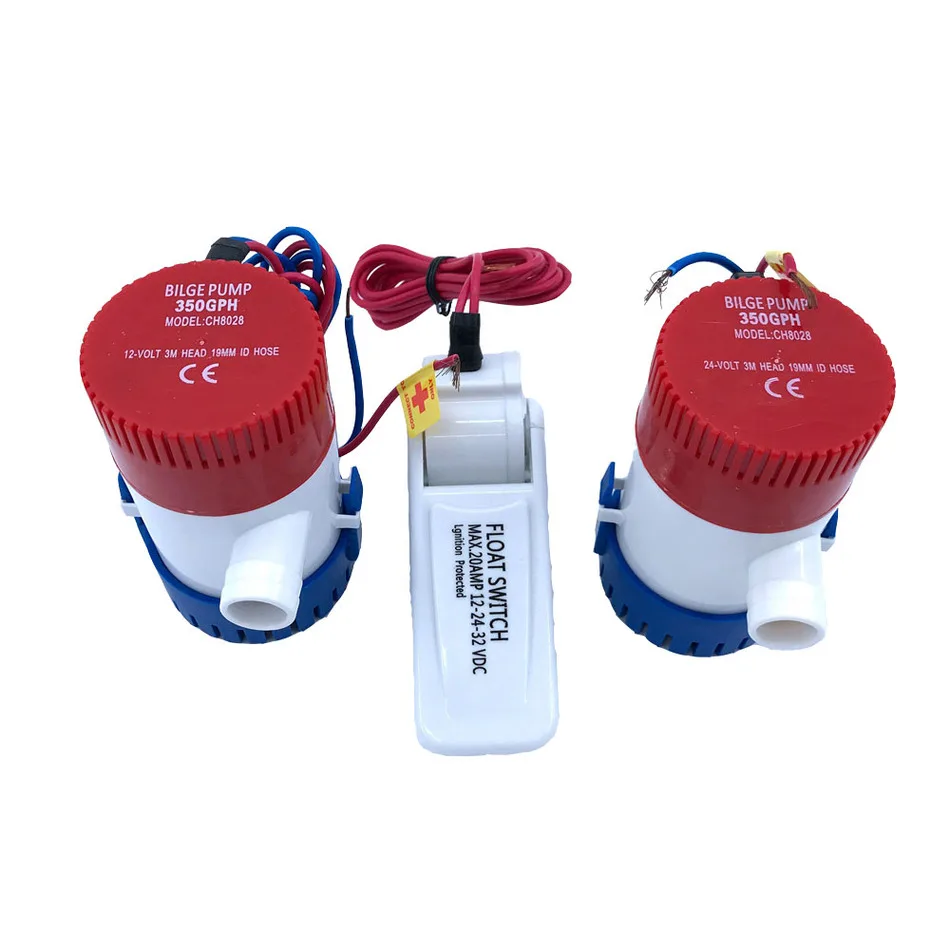 Bilge Submersible Water Pump 12v 24v 350gph Set With Switch Boat Motor