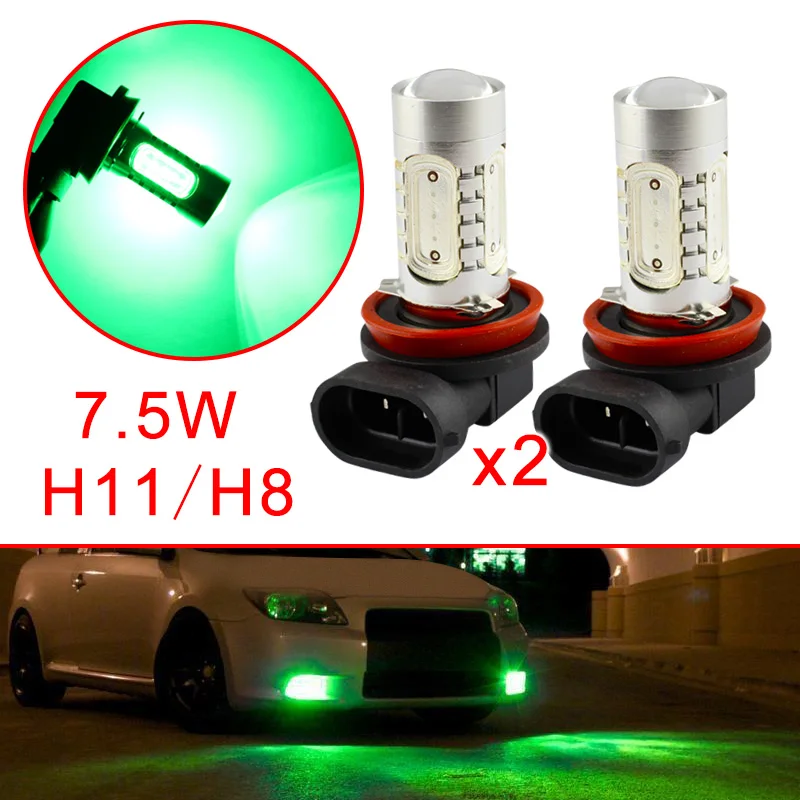 

For H11 H8 12 V LED Kit Car Fog Driving Light Lamp DRL Bulbs Lens Lamp Accessories Green Style Decoration