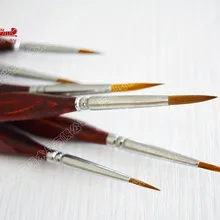 6 шт./компл. акварель кисти волос ласки акварельных цветов Краски кисти деревянная ручка художник Краски кисти в форме бриллианта с изогнутым наконечником ручка