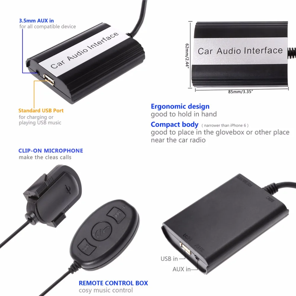 Громкой связи стерео Bluetooth наборы MP3 плеер AUX адаптер Интерфейс для Mazda 3 5 6 RX8 SPD