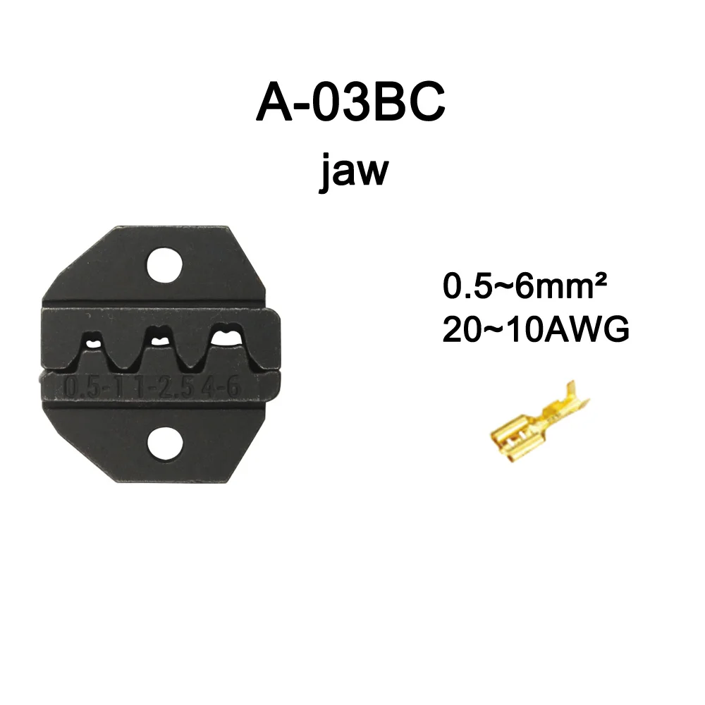 A03BC A03B A10 A101 A1016 A457 A05H A02H A02H1 плашки наборы для HS FSE AM-10 EM-6B2 обжимной Пилер обжимной станок модули челюсти - Цвет: A-03BC