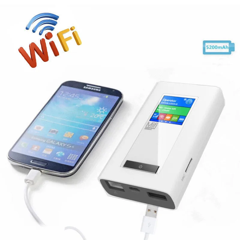USA/CA/Mexico Area Car Wireless Modem 4G LTE Router 5200Mah Power Bank Portable Travel Route With Two SIM Card Slot RJ45 Port