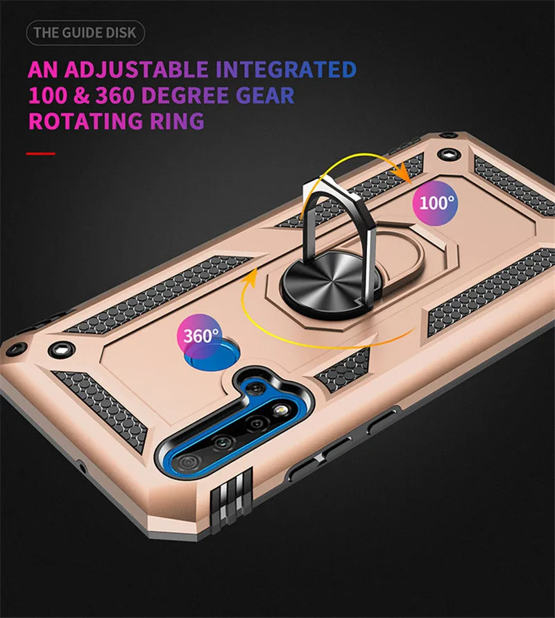 Magnet Armor Shockproof Case for Huawei P30 P20 Lite Pro Y6 Y7 Y9 PSmart for Hononr 10 Lite Nova 3e 4e 5 Finger Ring Case