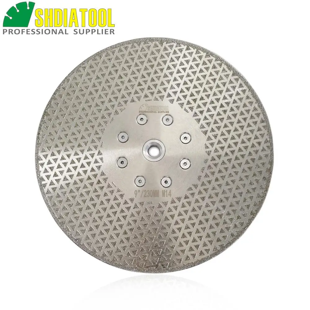 DIATOOL 1pc 230mm Electroplated Diamond Cutting & Grinding Blade Marble Diameter 9" Both Side Coated Diamond Disc
