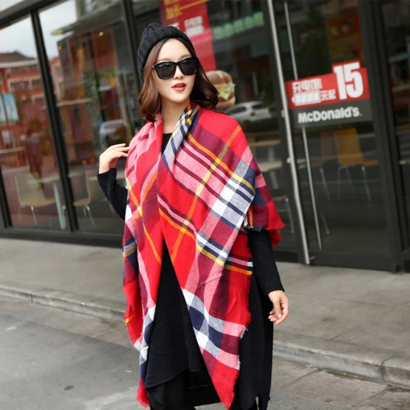 Scarf for Women plaid bufandas mujer 2016 black warm scarf women winter scarves shawls stoles Blanket Scarf Luxury Brand 18