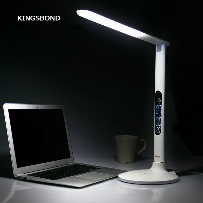 

Free shipping portable 5V USB LED table lamp reading lamp with alarm clock calendar temperature display indoor application