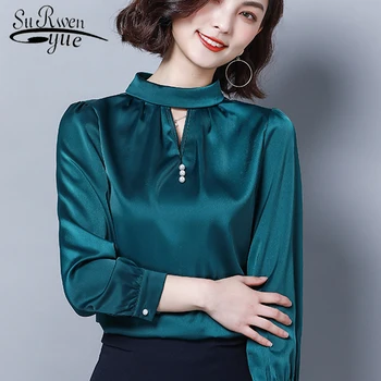 

professional lady shirt women 2019 new fashion with long-sleeved and standing collar shirt work temperament women shirts 2192 50