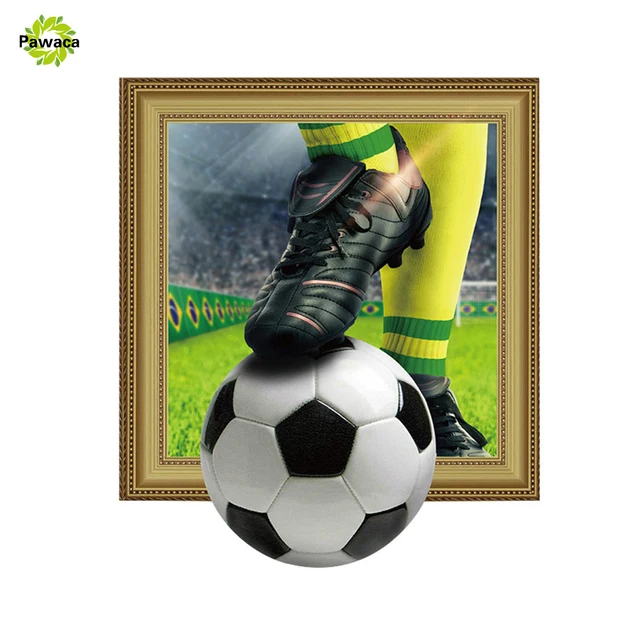 Piłka Nożna 3d żywe ściany Naklejki ścienne Soccer Do Pomieszczeń