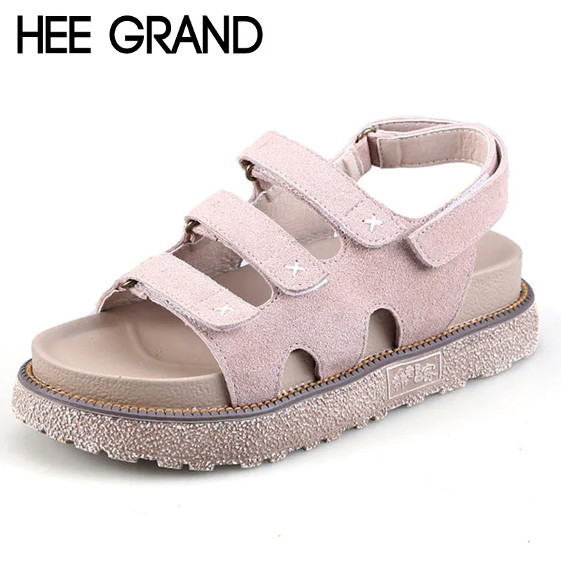 

HEE GRAND Gladiator Sandals 2017 Summer Platform Flats Slip On Creepers Casual Vintage Shoes Woman Plus Size 35-43 XWD5572