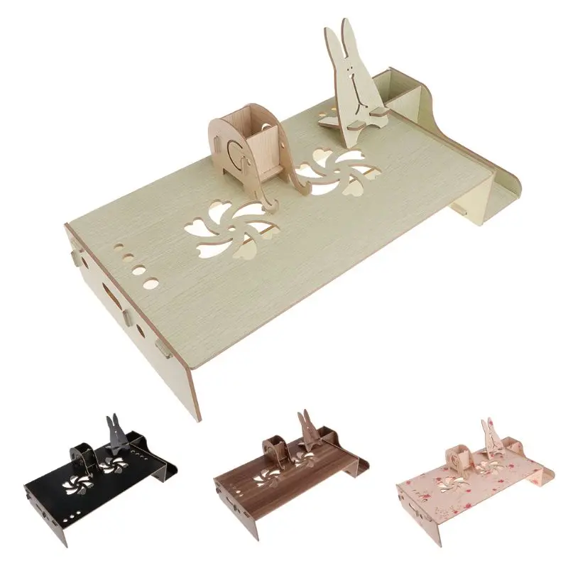 

Computer Monitor Stand Riser Wood Laptop Shelf Laptop Notebook Tablet Keyboard Desk Organizer Adjustable Height Phone Holder Pen