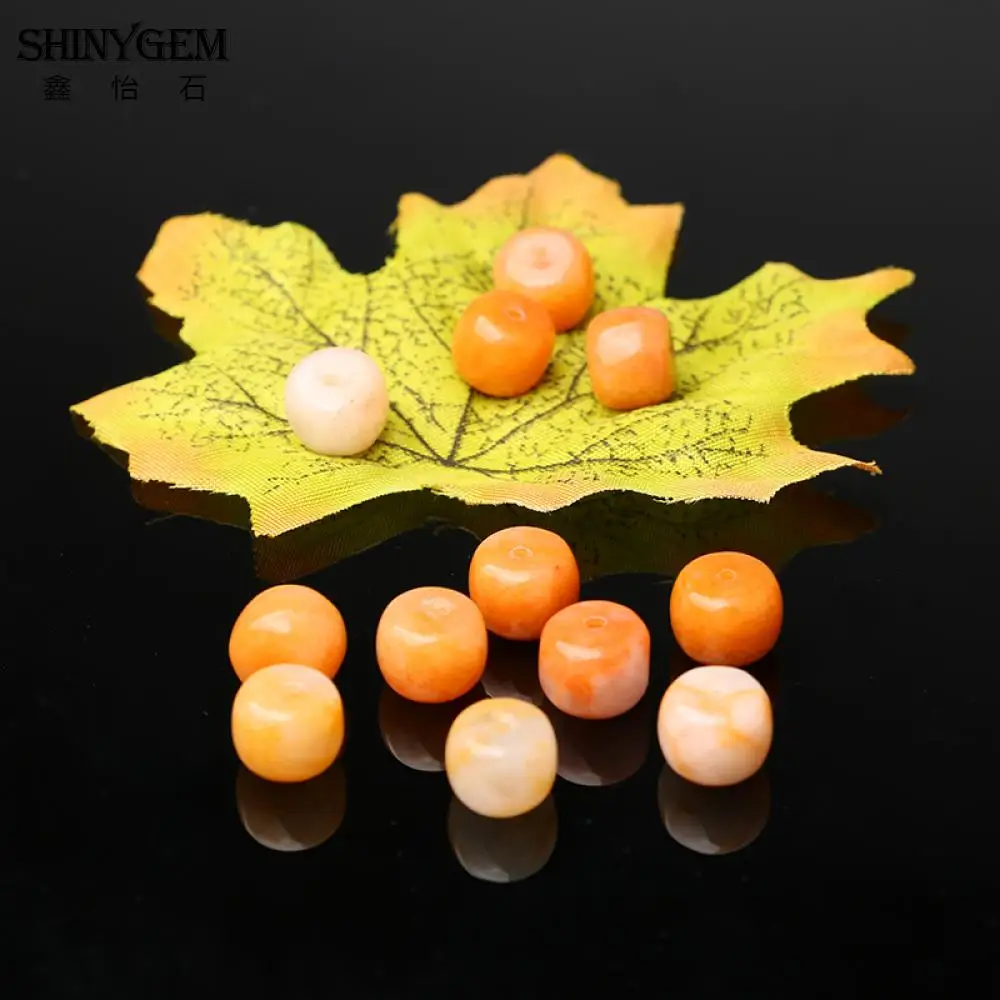 ShinyGem 2020 Natural Stone Orange Agates Loose Beads 8*10mm Flat Round Abacus Wholesale For Jewelry Making Wholesale 20pcs/Lot