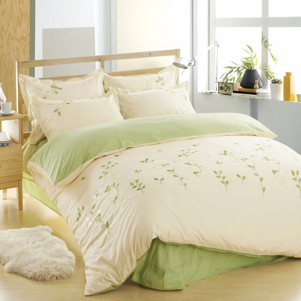 Compare Prices On Cotton Comforter Sets Online Shoppingbuy - Cotton Leaf Bedding Set Green Bed Sheets Embroidered Duvet Cover Queen Comfortersets King Cotton compare prices on cotton comforter sets online shoppingbuy - cotton leaf bedding set green bed sheets embroidered duvet cover queen comfortersets king cotton