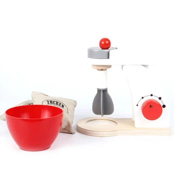 

New 1 Set Wooden Toy Pretend Play Kitchen Polishing Cooking Machine Girls Boy Mini Pretend Toy Juicer Housekeeping Gift D79