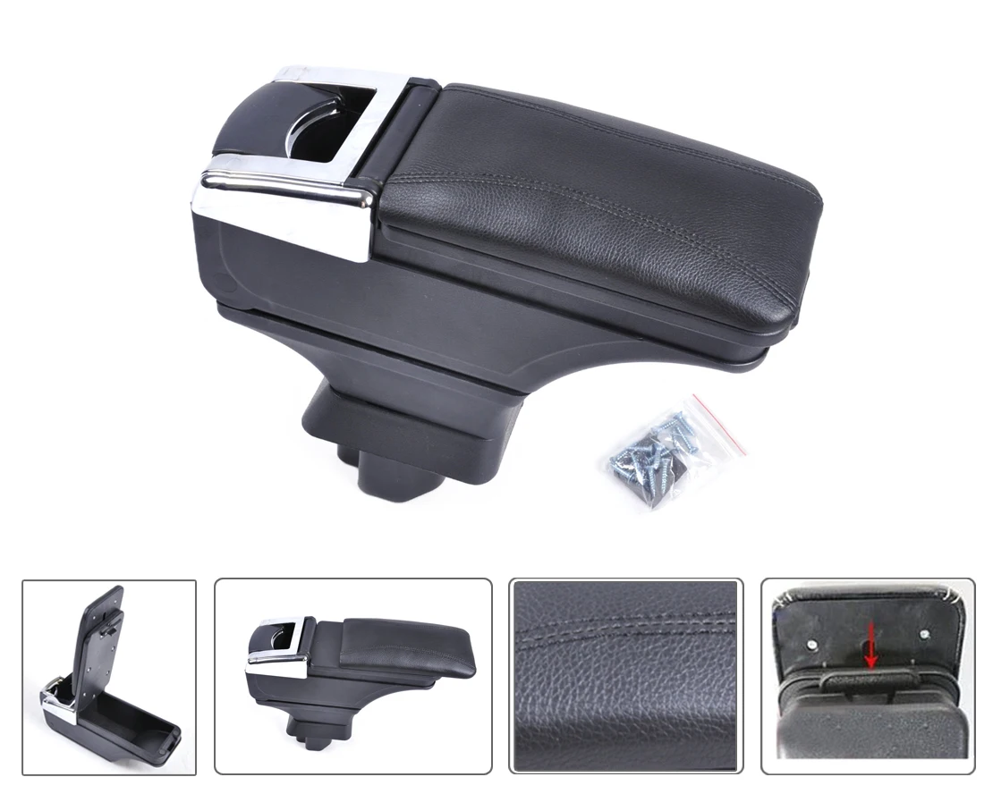 

DWCX Car Leatherette Padding Black Storage Box Armrest Centre Console For Nissan Versa Tiida Latio 2007 2008 2009 2010 2011