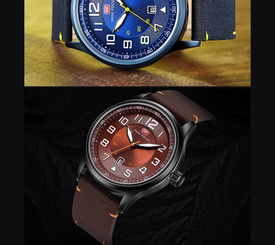Мини фокус наручные часы Для мужчин лучший бренд класса люкс известный мужской часы кварцевые часы наручные кварцевые часы Relogio MF0166G. 02
