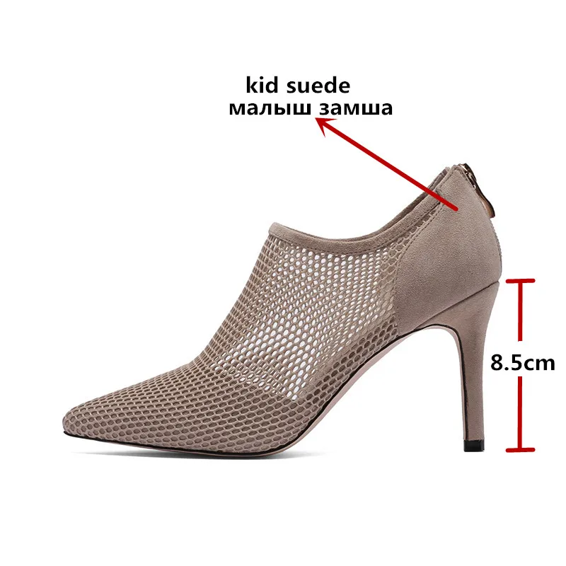 Wildleder High Frau Hochzeit Stiefel Ankunft Für apricot Neue Memunia Schwarzes Stiefeletten 2019 Schuhe Party Dünne Sommer Frauen Leder Heels Aushöhlen Z71TzYq