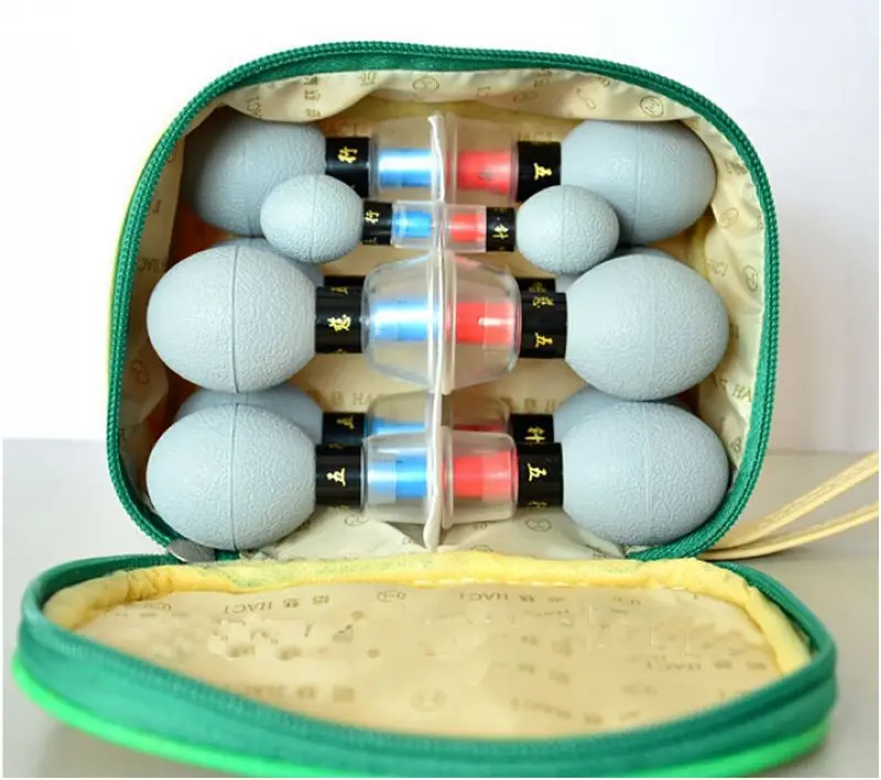 

12 Silver household Vacuum Magnetic Therapy Acupressure Suction Cup TCM acupuncture and moxibustion Cupping Set Health Care