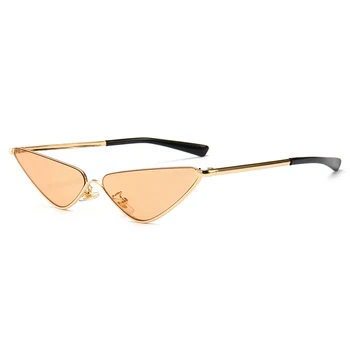 

New fashion cat eye sunglasses women brand designer female Metal frame eye glasses Half frame Triangle clear lens oculos