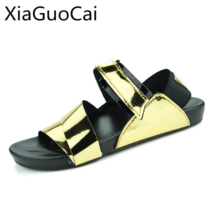 

2017 Men Sandals Summer New Drags Personality Roman Slippers Korean The Open-toed White Dual-use Slippers Mens X1393 35