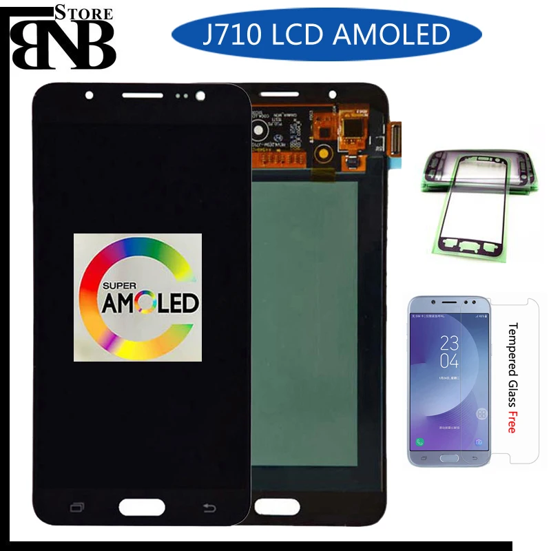 Продажа Оригинал Amoled для Samsung Galaxy J7 2016 j710 SM J710F J710M J710H J710FN ЖК дисплей Дисплей и Сенсорный экран планшета Ассамблеи