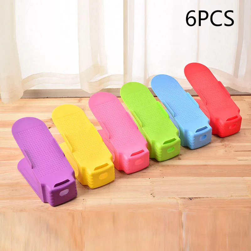 

6pcs set Shoe Grooves Stackable Shoes Rack Space Saving Home Storage rack