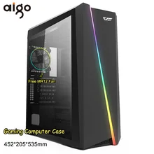 Aigo PC чехол для компьютера шасси светодиодный чехол s Tower акриловое окно мини настольный компьютер поддержка процессора кулер вентилятор габинет геймер чехол