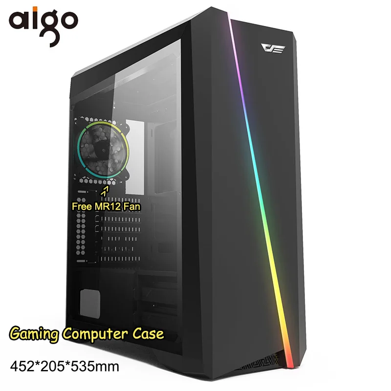 Aigo Pc Computer Case Chassis Led Cases Tower Acrylic Window Mini