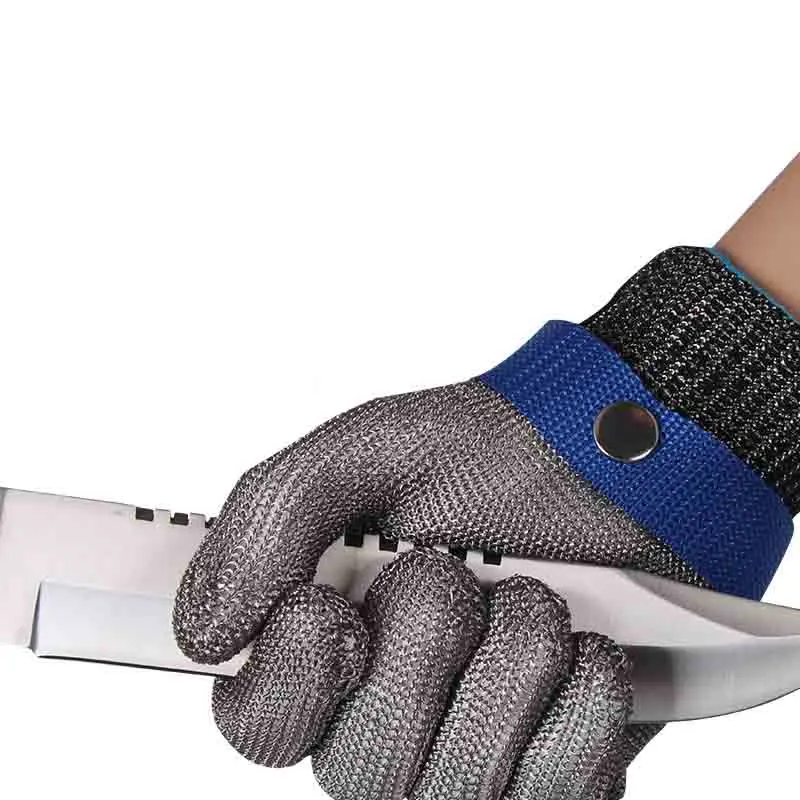 

Anti-cutting gloves Stainless steel grade 5 steel wire plus PE steel ring iron gloves Anti-cutting metal slaughter woodworker