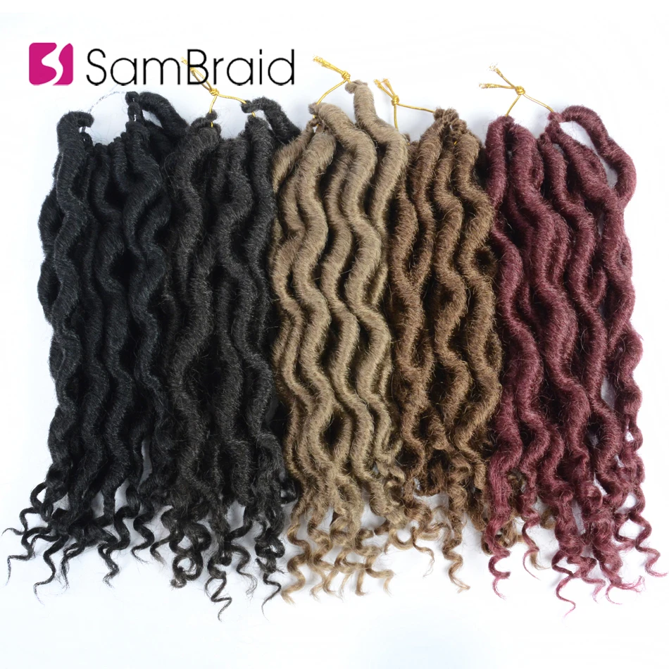 SAMBARID волосы Faux locs вьющиеся плетеные пряди волос 12 дюймов чистый цвет Богиня синтетические плетеные волосы для наращивания 100 г/упак