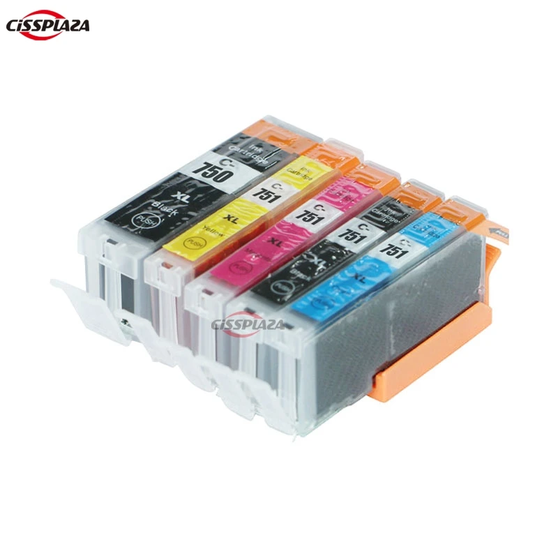 Картридж чернильный CISSPLAZA 5 PGI750 CLI 751 для Canon PIXMA ip7270 MG5470 MG6470 MG5570/IX6770/MG6670 MG7570 IX6870 |