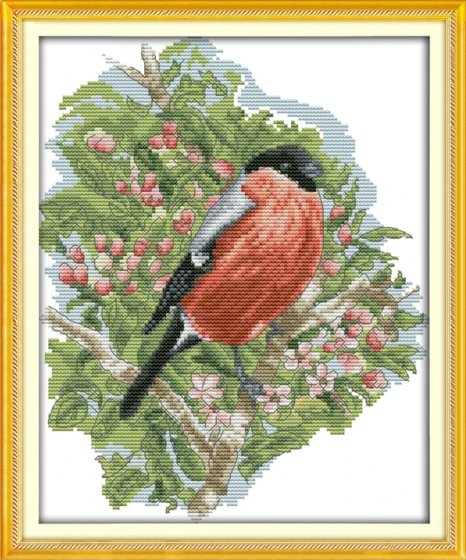 Joy Sunday Bullfinch Patterns Printed and Counted Cross Stitch Sets Cross Stitch DIY Cross Stitch Kits for Embroidery Needlework