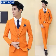 ( suit +vest+pants)2016 premium brand the groom’s wedding dress Men’s wedding suits /Male premium brand pure color business suit