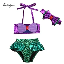 Hirigin бренд спандекс Одежда для детей; малышей; Девочек Русалки купальный костюм ванный комплект Танкини бикини США со От 0 до 8 лет