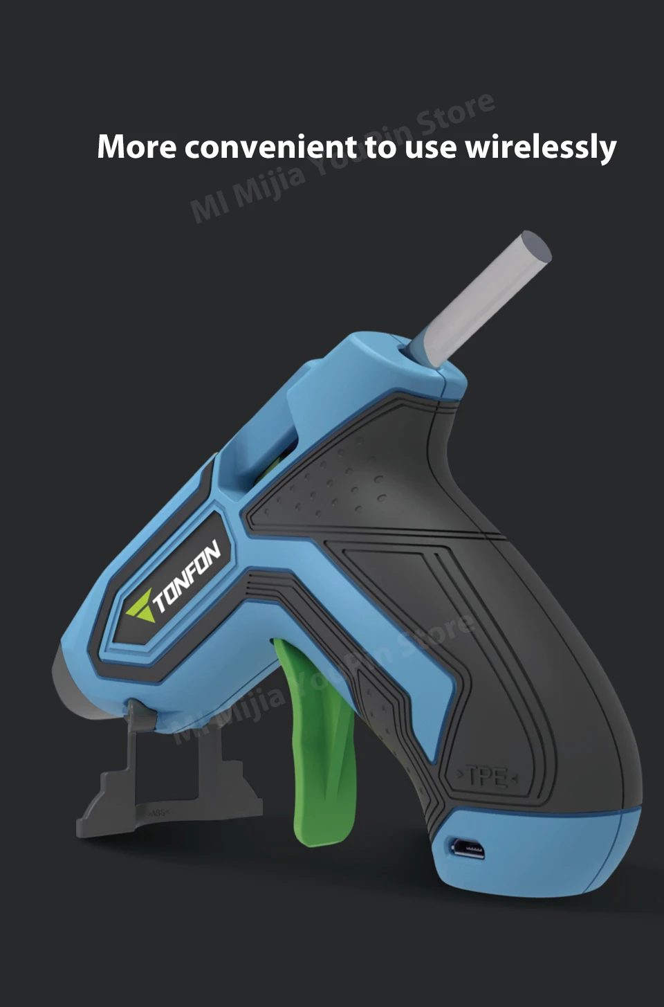 XIAOMI Tonfon Original 3.6V Cordless Hot Glue Guns USB Rechargable Melt Glue Guns Kits with 10 Glue Sticks (4)